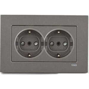 NOVELLA ANTRASİT İKİLİ TOPRAKLI PRİZ KAPAK ÇOCUK KORUMALI