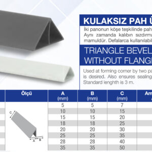 PAH ÜÇGEN PROFİLİ KULAKSIZ 20 X 30