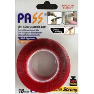 PASS ÇİFT TARAFLI AKRİLİK BANT 18 MMX2YARD