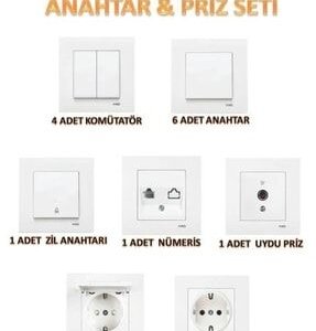 ZİL ANAHTARI ÇERÇEVESİ BEYAZ KARRE