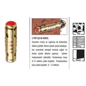 MASTER ÇELİK DÜBEL S TİPİ ÇEKMELİ 8 MM