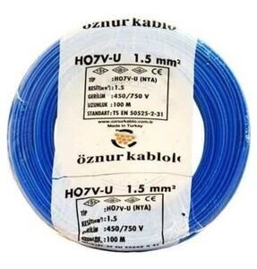 NYA KABLO 1,5 MM2 H07V-U SARIYEŞİL