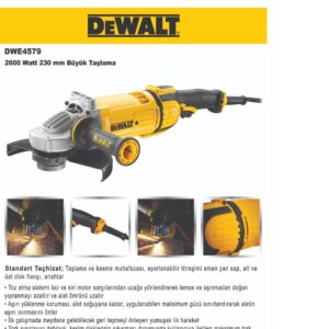 DWE4579-QS DEWALT BÜYÜK TAŞLAMA 2600W 230MM