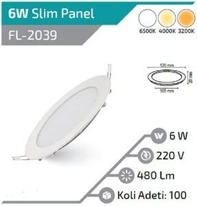 6W YUVARLAK LED PANEL 3200K HLİTE