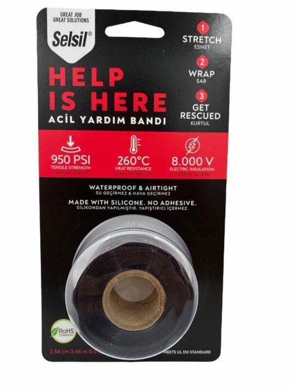 SELSİL ACİL YARDIIM BANDI SİYAH(2.54 CM 3.66NM 0.5 MM)