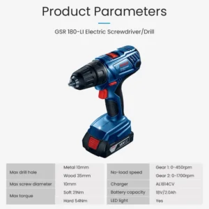 BOSCH GSR 180-LI 18V 2.0 AH AKÜLÜ VİDALAMA