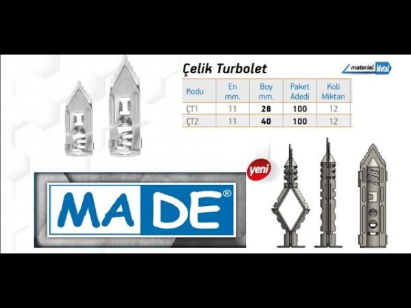 11*40 ÇELİK TURBOLET DÜBEL