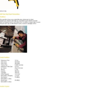 DW274K-QS DEWALT ALÇIPAN VİDALAMA 540W 4.8MM