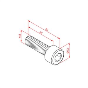 IMBUS CIVATA M8 X 25 CINKO  KAPLI