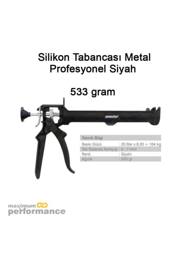 MASTER SİLİKON TABANCASI SİYAH METAL