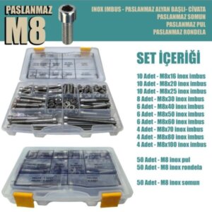 PASLANMAZ IMBUS CİVATA M8X30