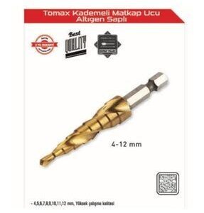 TOMAX KADEMELİ MATKAP UCU ALTIGEN SAPLI 4-12MM