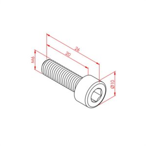 IMBUS CIVATA M6 X 20 CINKO  KAPLI