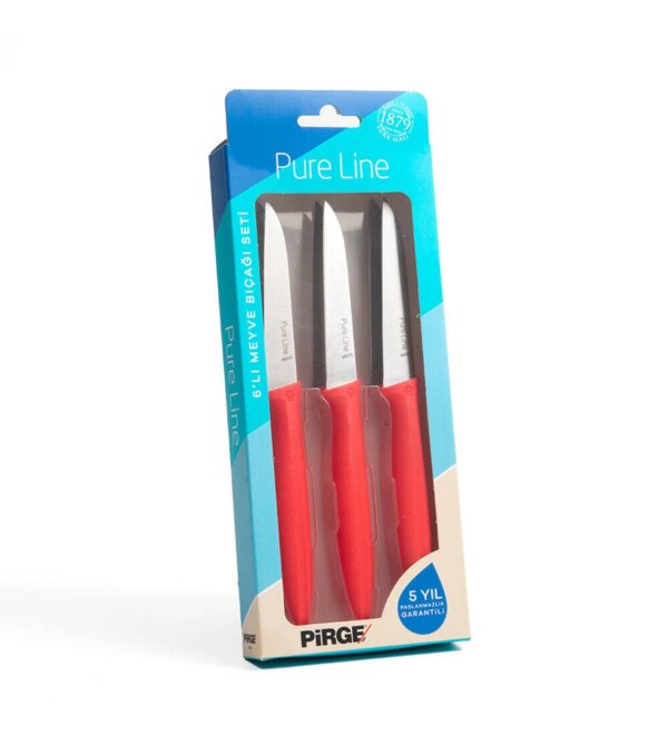 46010-02 PURELINE MEYVE BIÇAĞI SETİ 9 CM KIRMIZI